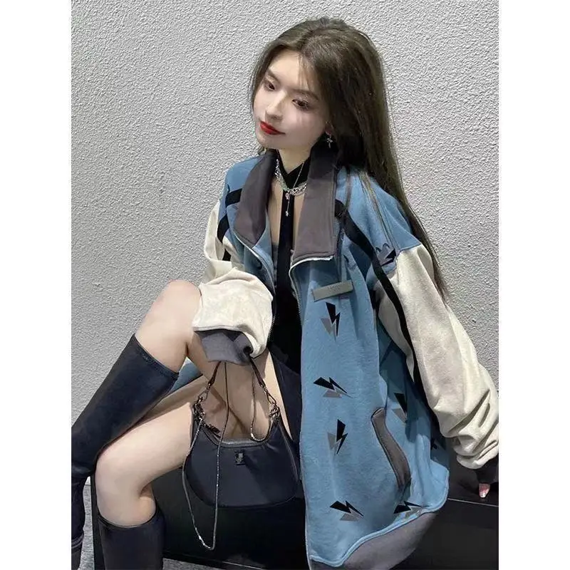 

Splicing Baseball Jacket Tops