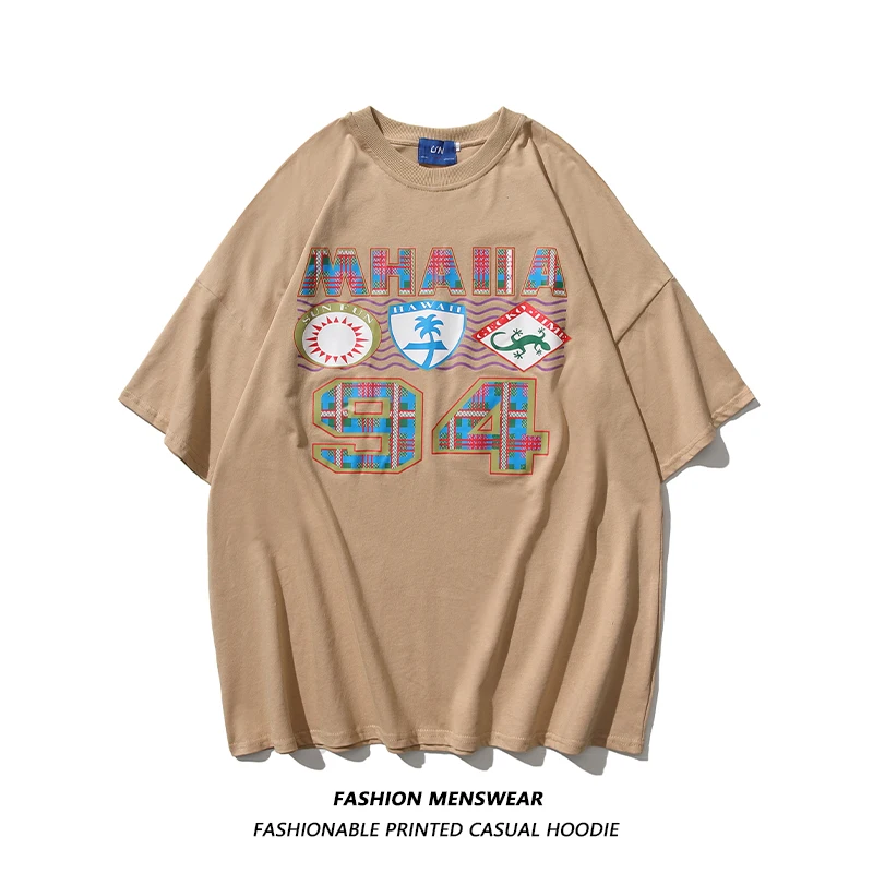 

Chao Brand Europe and America Fried Street Letter Printing 2022 Summer New Men and Women Loose Oversize Casual T-shirt