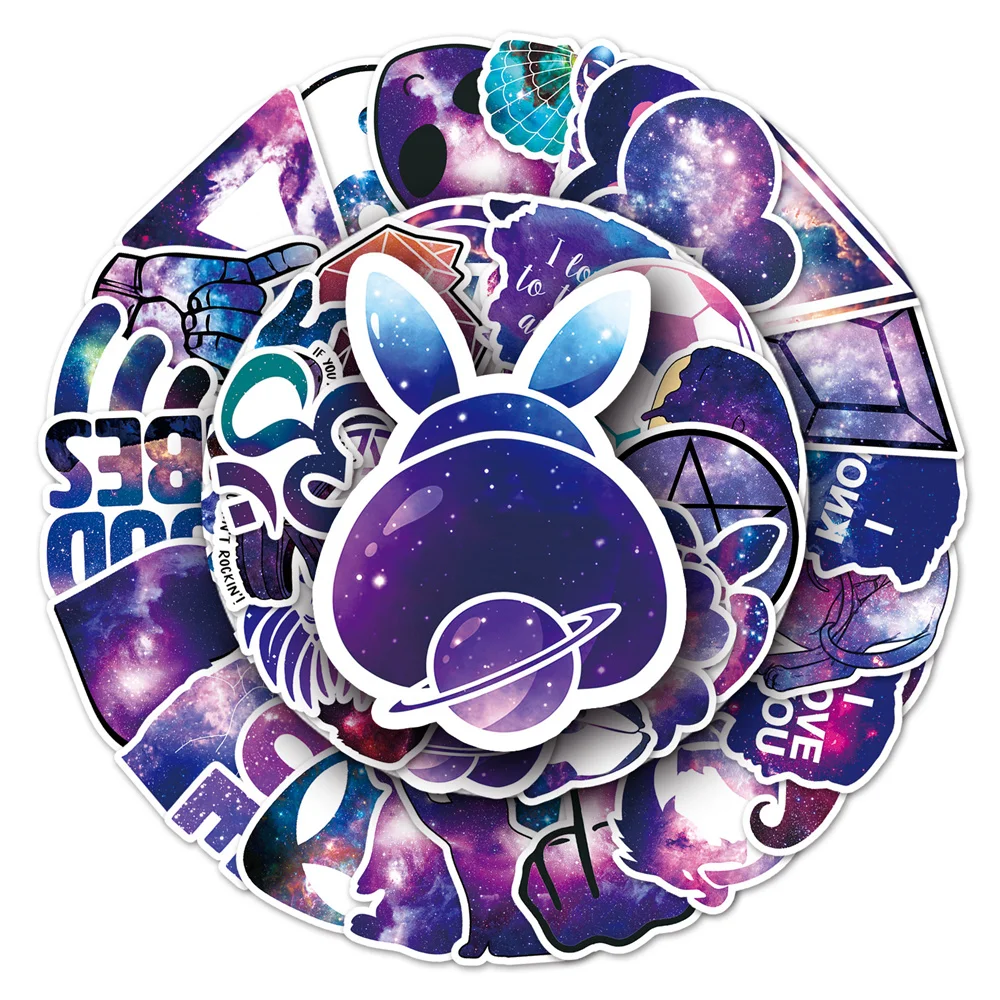 

10/30/50PCS Cartoon New Starry Sky Scenery Personalized Graffiti Creative Sticker Laptop Phone Car Waterproof Sticker Wholesale