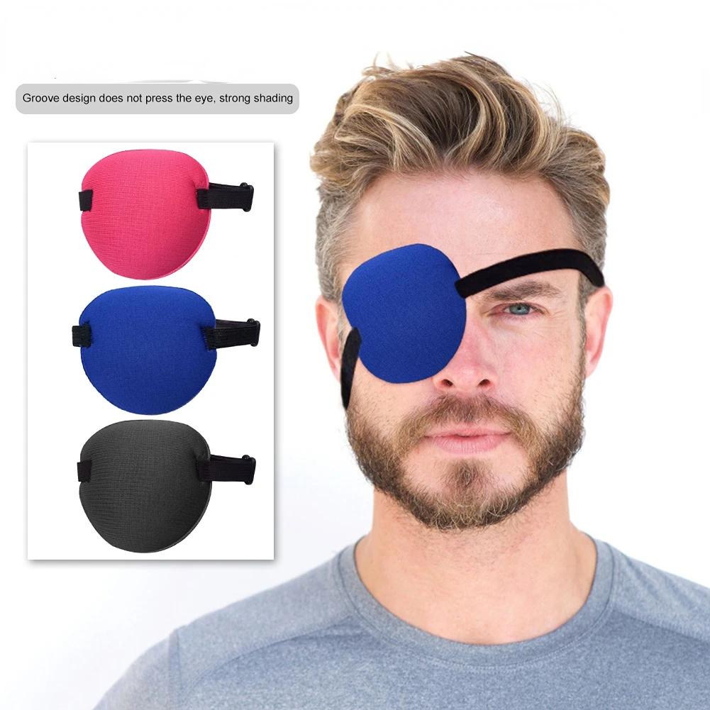Amblyopia Eye Mask Adult Kids Strabismus Eye Training Single Eye Patch Cover Adjustable Eyeshade Filled Strabismus Eye Training