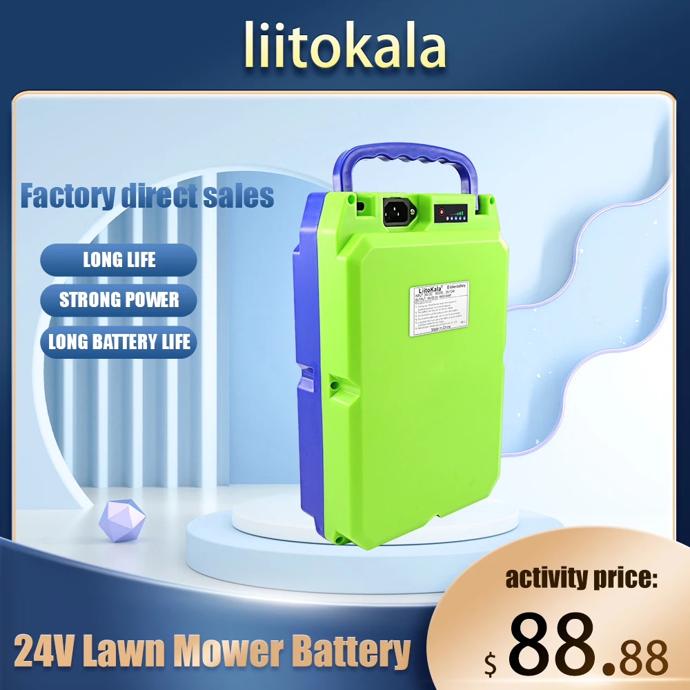 

liitokala garden tools lithium battery 24v 20Ah rechargeable dry battery 48v 10Ah electric lawn mower hedge machine battery