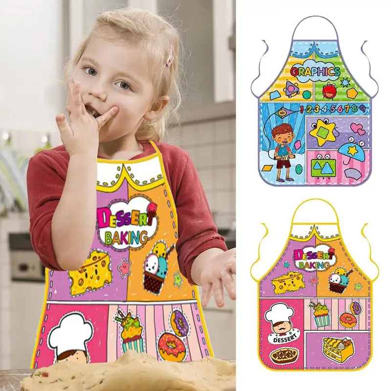 

Kids Painting Aprons Light Paint Apron Kids Cooking Aprons With 12 Watercolor Pens Children's Art Smocks For Kitchen Painting