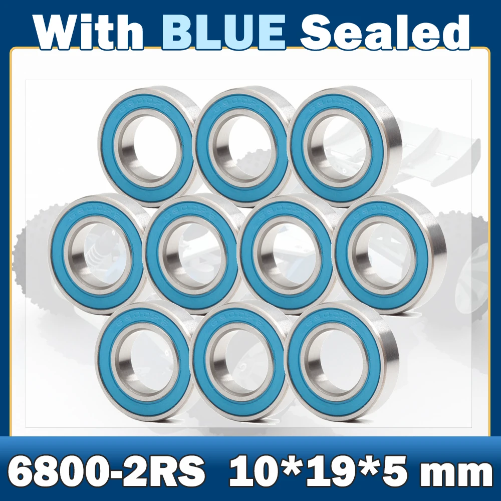6800RS Bearing ( 10 PCS ) 10*19*5 mm ABEC-7 Hobby Electric RC Car Truck 6800 RS 2RS Ball Bearings 6800-2RS Blue Sealed