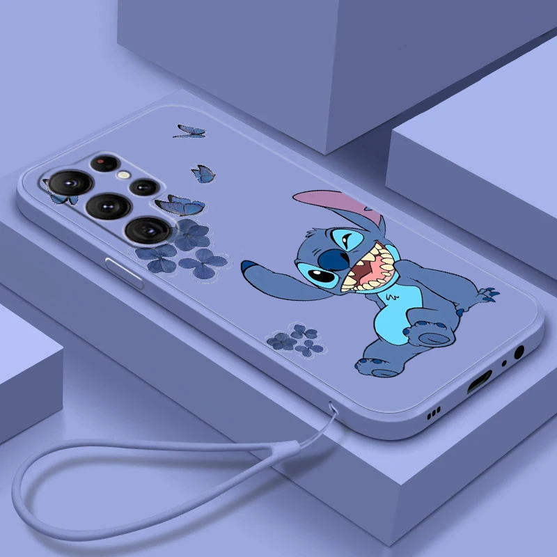 

Anime Cartoon Lilo Stitch Cute Case For Samsung Galaxy S22 S21 S20 S10 Note20 10 Ultra Plus Pro FE Lite Liquid Rope Phone Cover