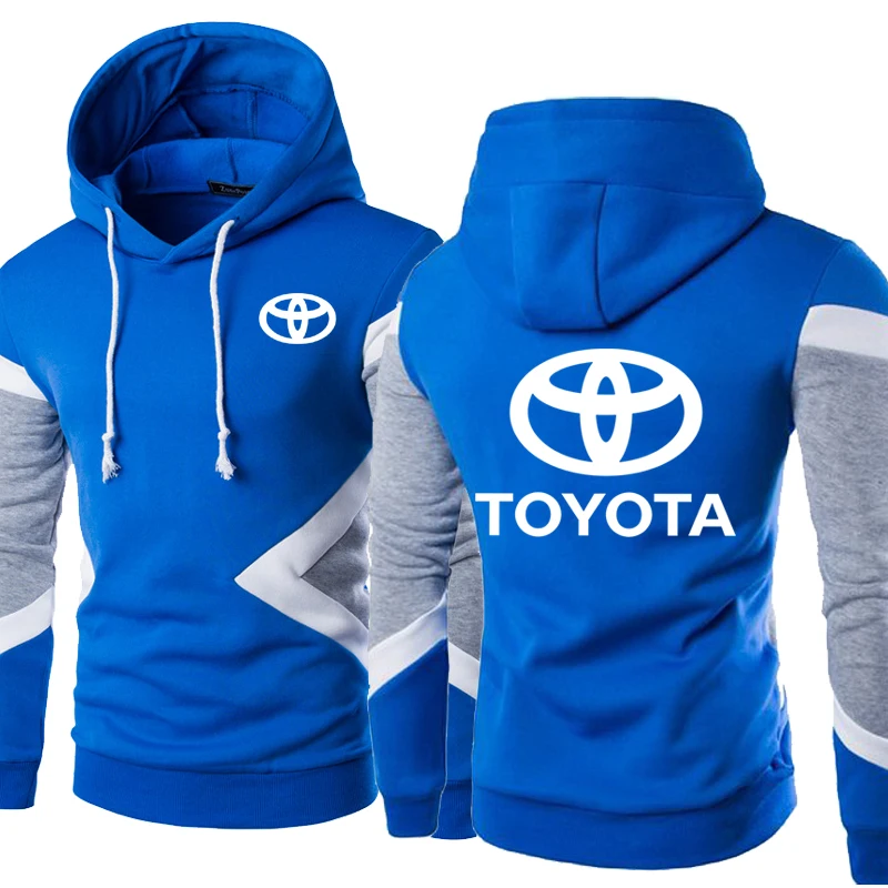 

New Spring Autumn Fashion Toyota Car Logo Hoodies Patchwork Men Pullover Sweatshirts Casual Cotton Hoody 5 Colors