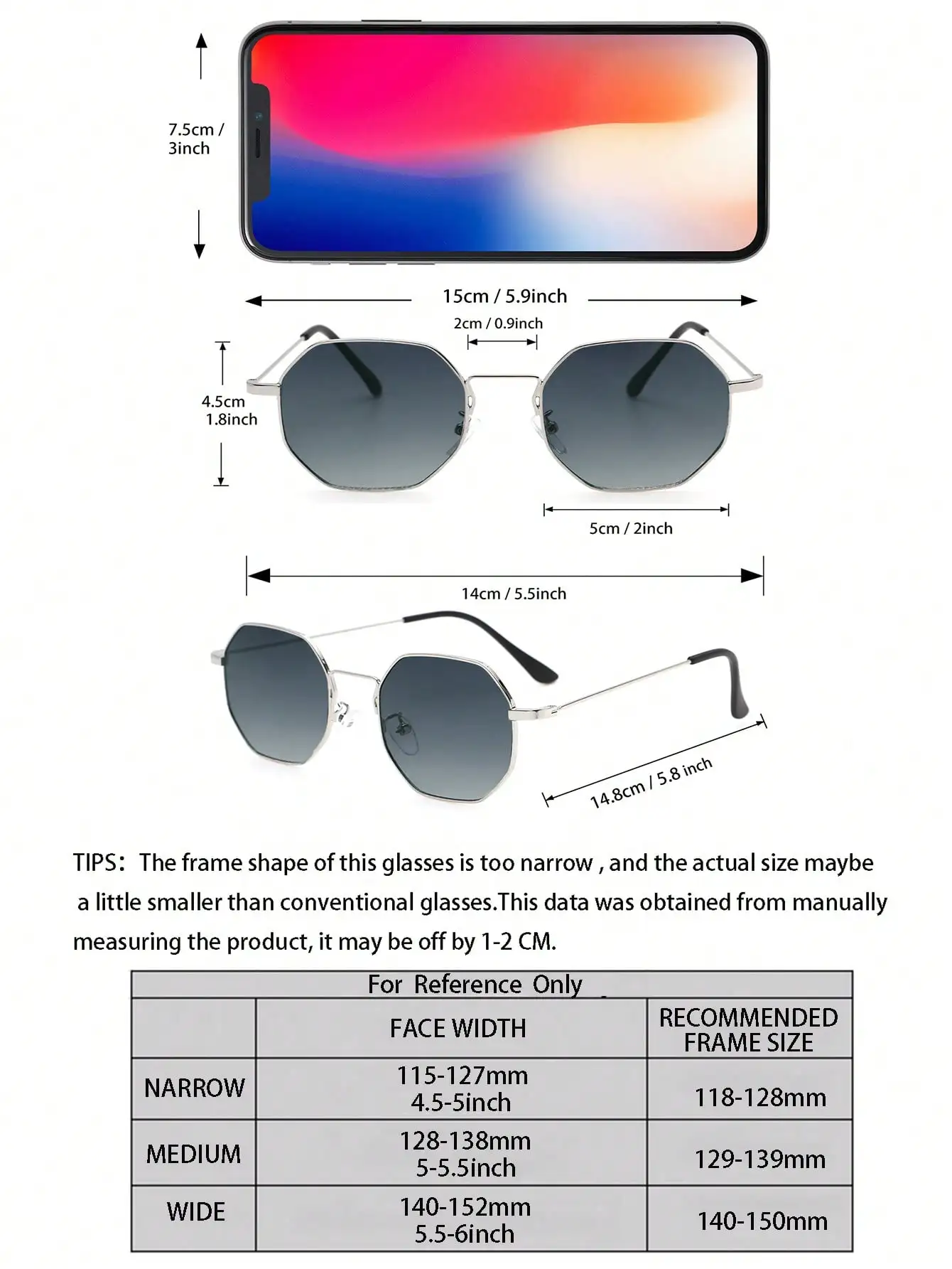 1 пара унисекс рутинных модных солнцезащитных очков в металлической