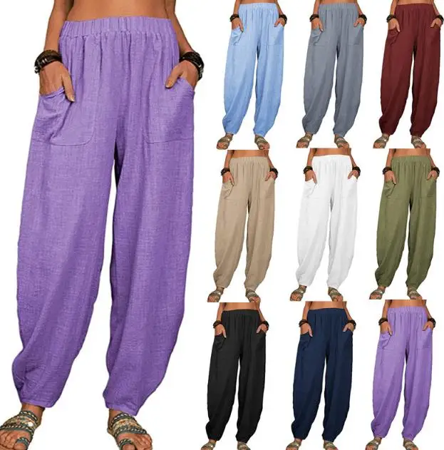 Loose Cotton and Linen Casual Pants, Home Harlan Pants, 2023 New Hot Selling Fashion Women's Clothing