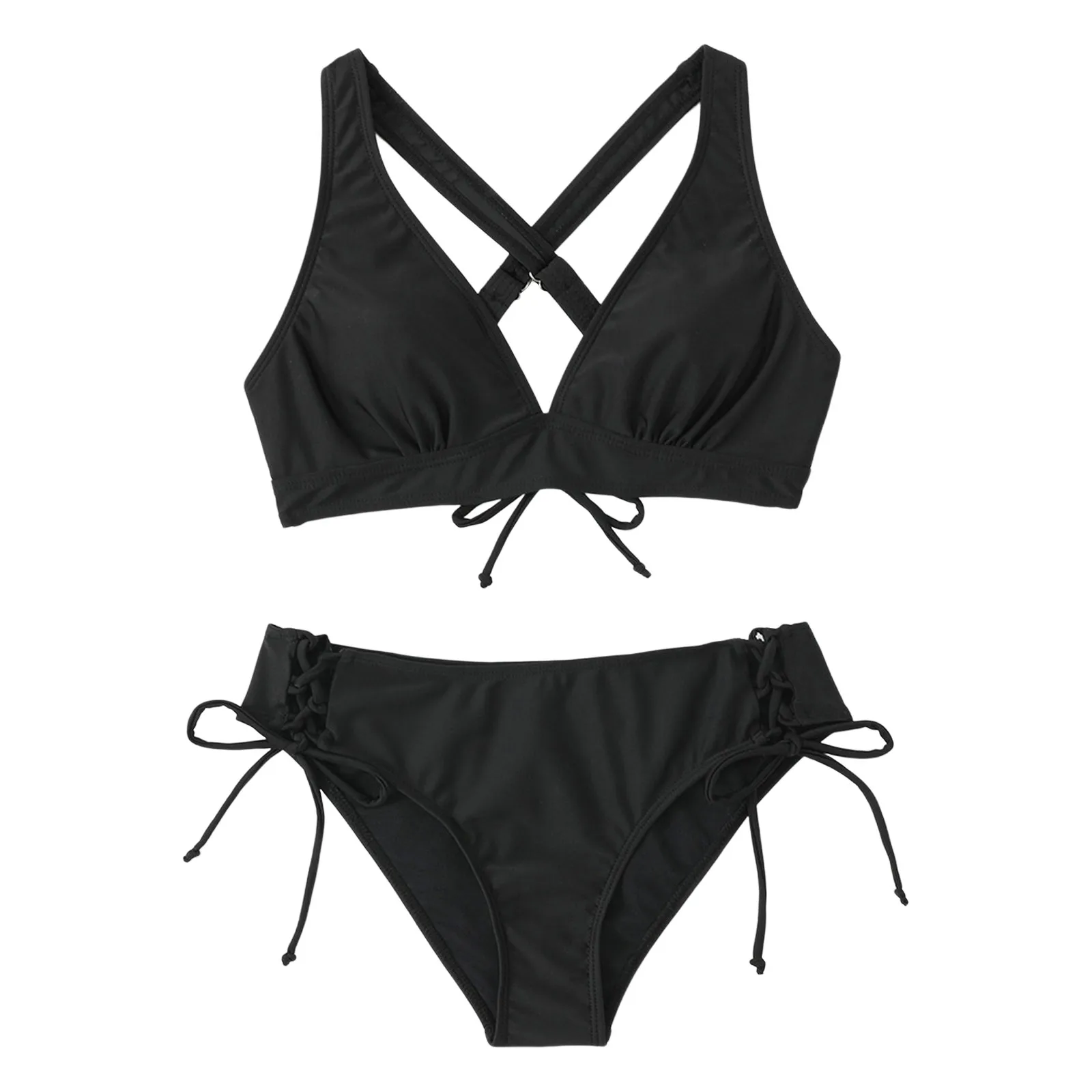 

Женский новый купальник-бикини, Женские однотонные сексуальные купальники с разрезом