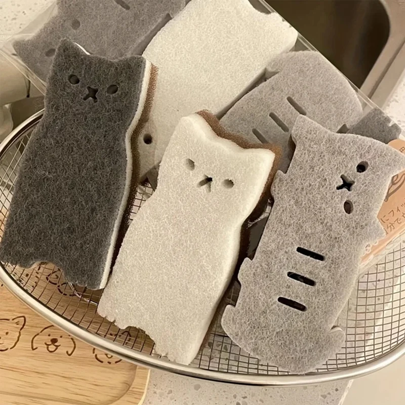 Губка для кошек бытовая кухня толстая имитация люфы обезжиривающая салфетка