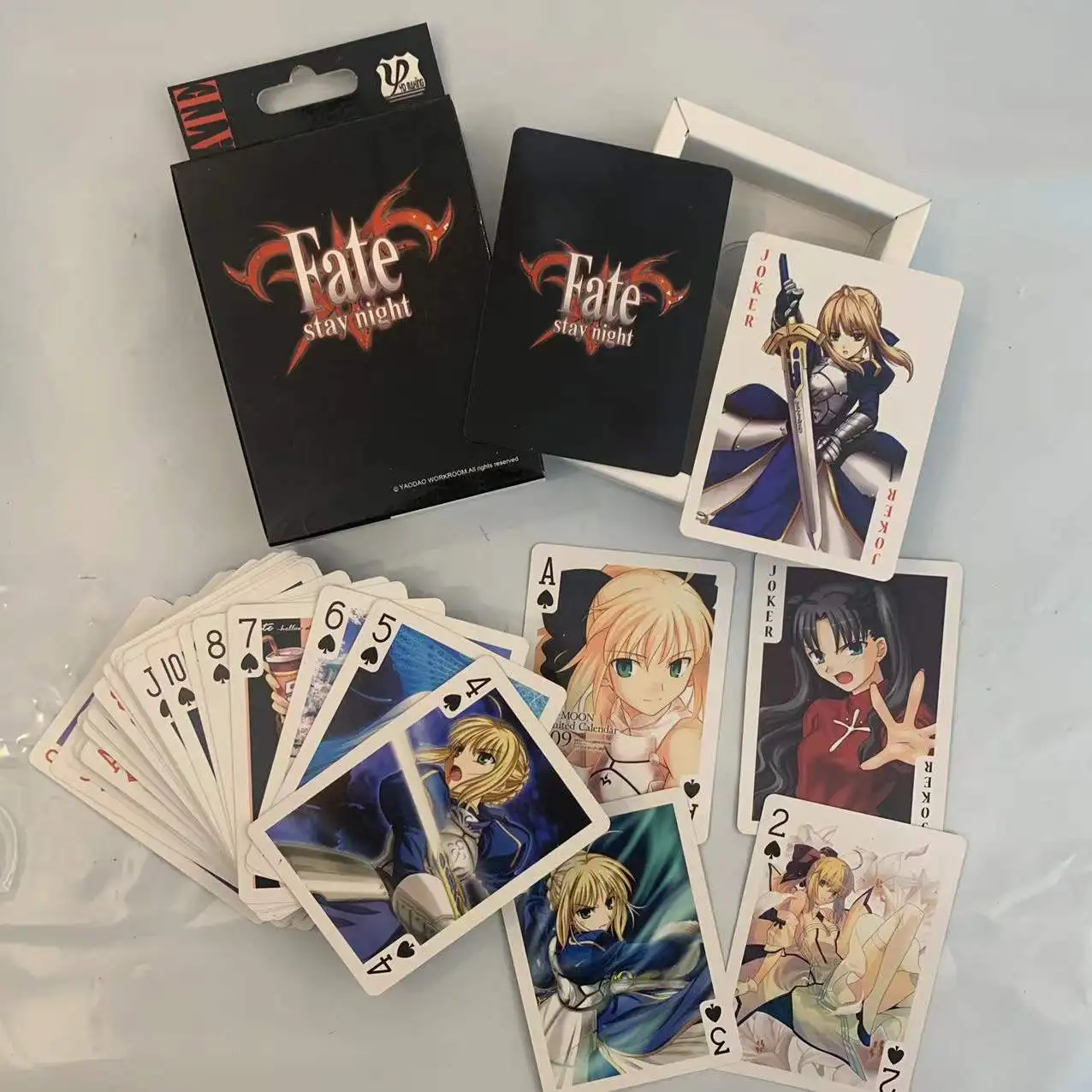 

Boxed 2022 New Anime Fate Stay night figure model toys Poker Card cos props board role-playing game Collect christmas gifts