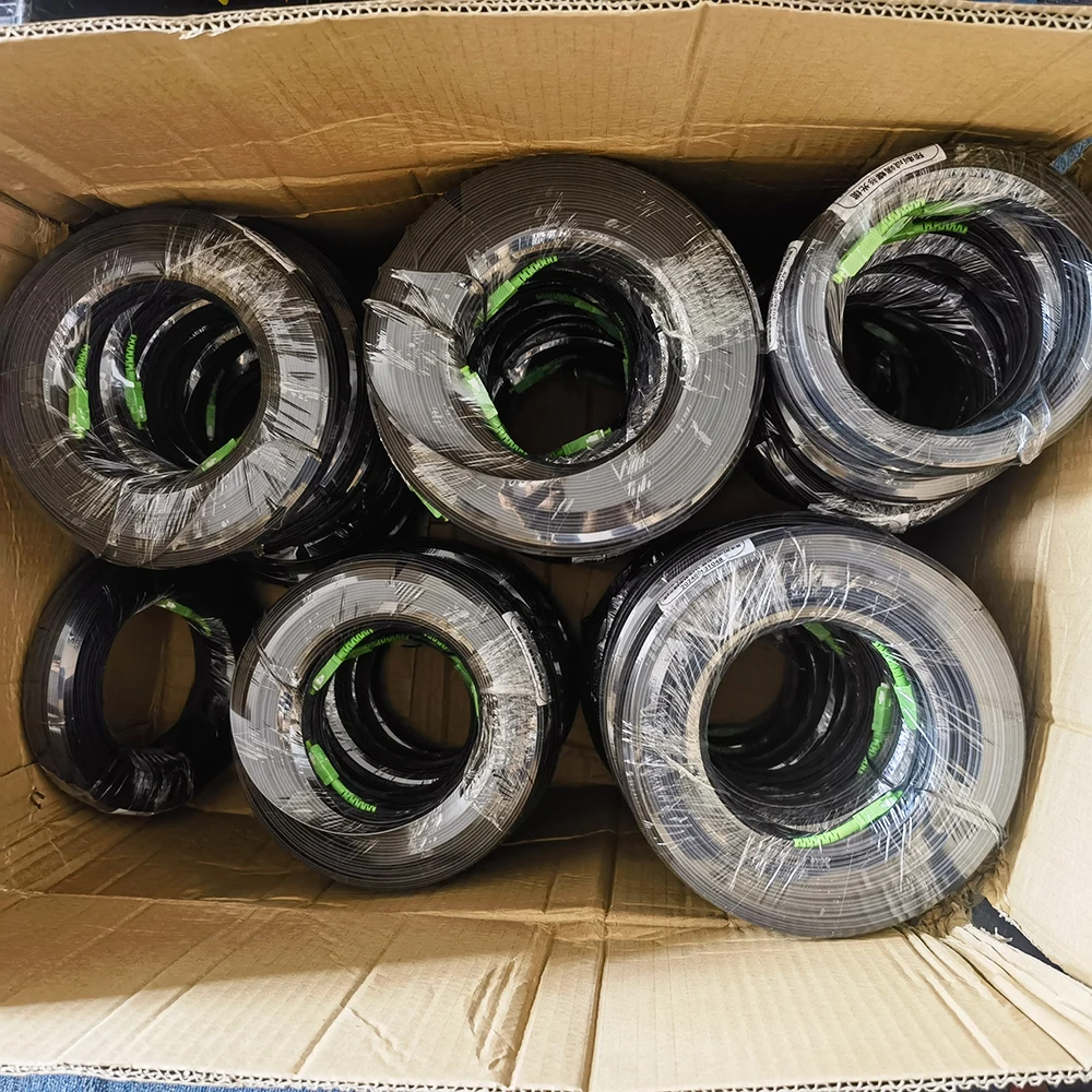 Одномодовый Simplex наружный FTTH кабель оптоволоконный Удлинительный 50 м/60 м/70 м