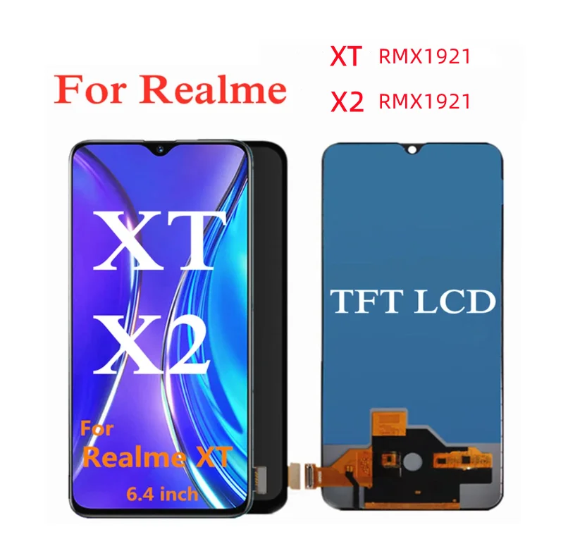 

6.4" TFT For OPPO Realme XT LCD RMX1921 LCD Display Touch Screen Digitizer Assembly Replacement For Oppo Realme X2 RMX1991