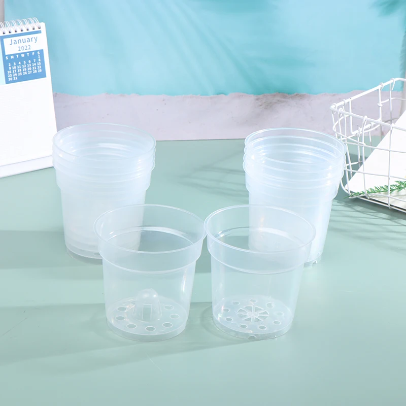 5 шт. прозрачные горшки для растений с дренажным отверстием