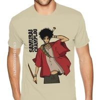 samurai champloo anime tee shirt mens simple fashion oversized anime tshirt men couple shirts matching discount clothing