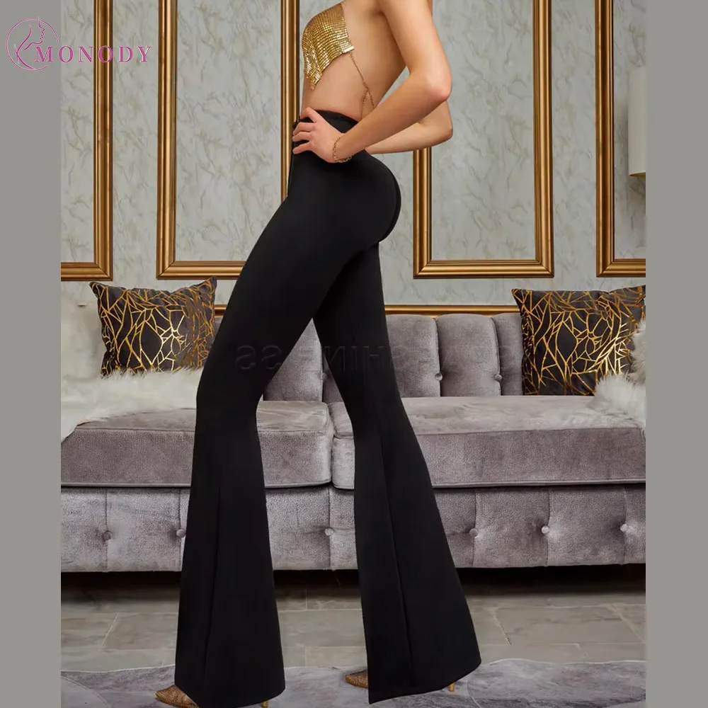 Женские леггинсы с высокой талией колготки разрезом спереди брюки эффектом