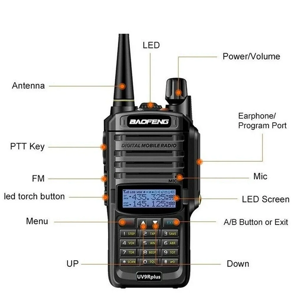 Baofeng UV 9R plus Upgrade uv9r 40 50 km walkie talkie 10W hf transceiver vhf uhf ham radio long range CB Two Way radio station
