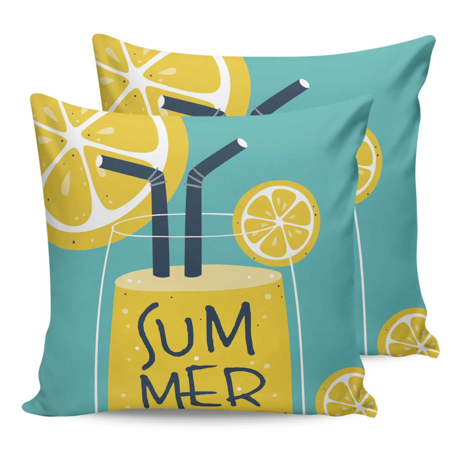 

Lemon Juice Summer Pillowcase Two Piece Set Home Sofa Decor Cushion Cover Pillowcase Bed Pillow Cover Printed Pattern