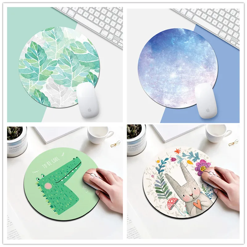 

Kawaii Round Mouse Pad Desk Pad Laptop Mouse Mat for Office Home PC Computer Keyboard Cute Mouse Pad Non-Slip Rubber Desk Mat