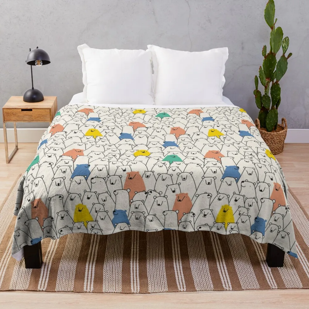 

Bears pattern Throw Blanket Microfiber Blanket Fleece Bkanket Crochet Crochet