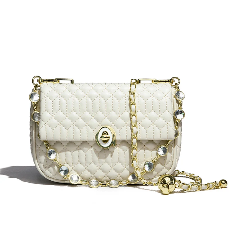 

Fashion Women Handbag Chains Shoulder Bags High Quality Genuine Leather Purses and Handbags Female Diamonds Crossbody Sac A Main