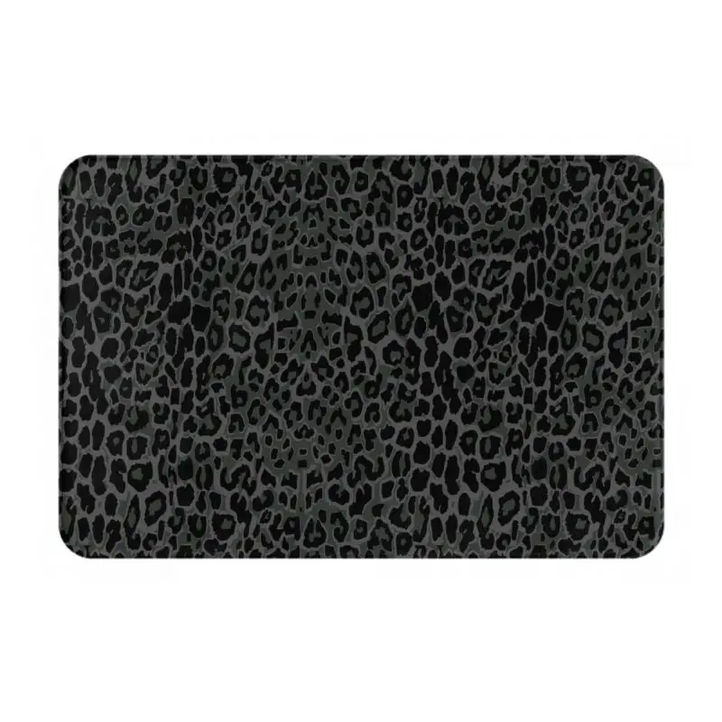 

Черный коврик с леопардовым принтом из полиэстера