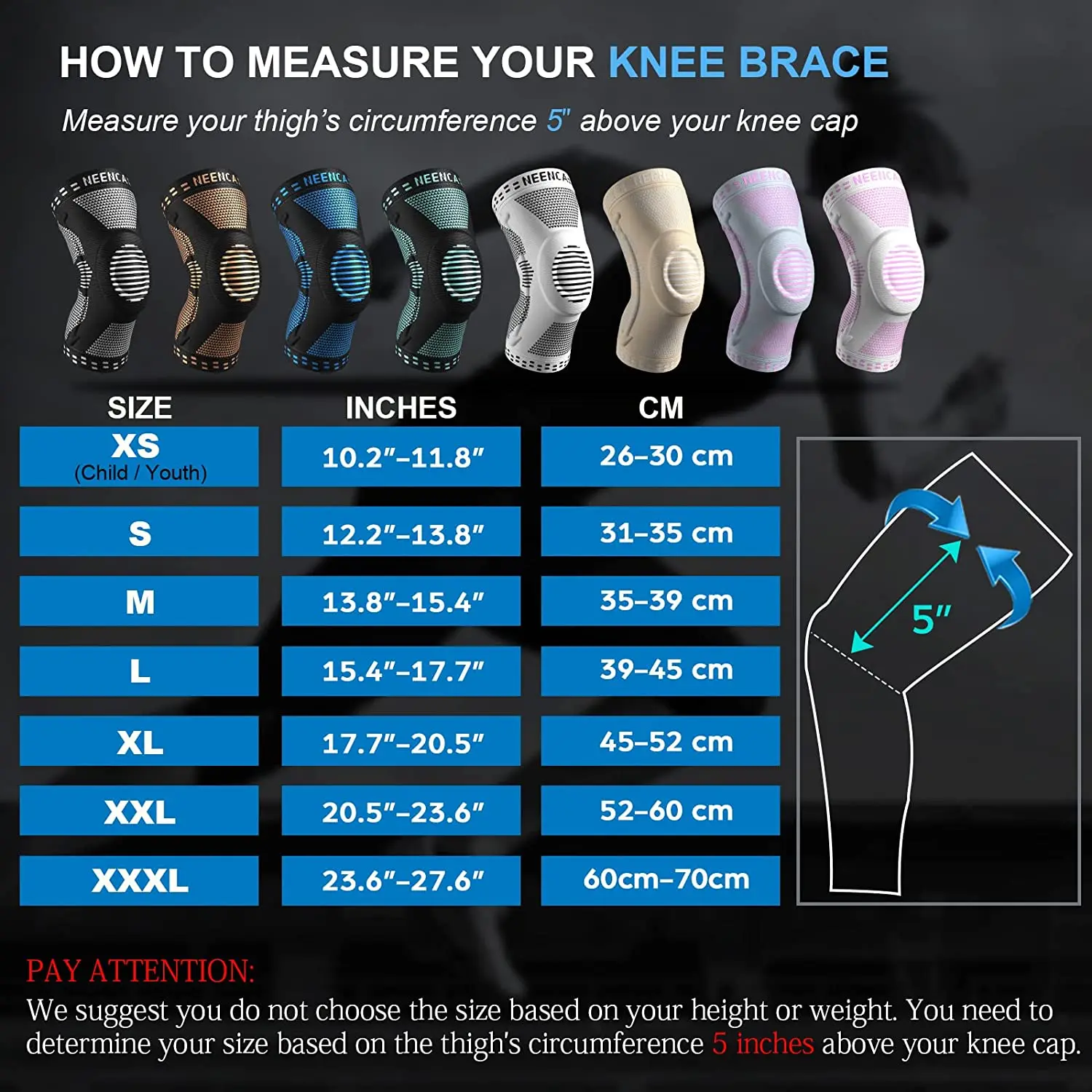 NEENCA наколенник из ионного волокна с гелевой подушечкой для облегчения боли при