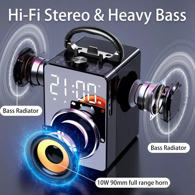 

Super Bass Bluetooth Speakers Portable Column High Power 3D Stereo Subwoofer Music Center Support AUX TF FM Radio HIFI BoomBox