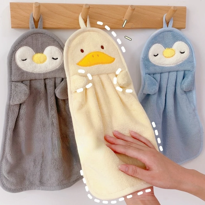 

1 Pc Skin-friendly Soft Cartoon Cute Animal Hand Wiping Cloth Coral Velvet Absorbent Towel Household Bathroom Kitchen Towel Sets
