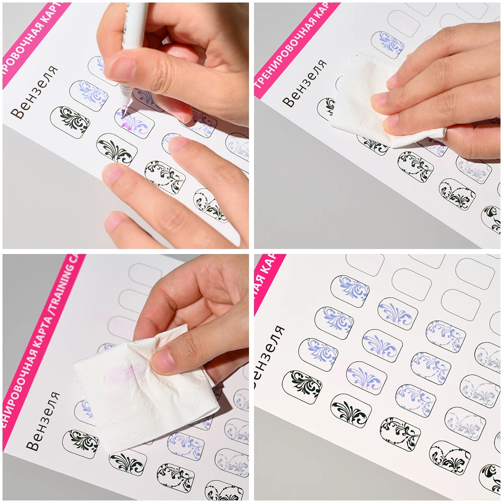 

12Pcs/Kit Nail Art Training Practice Flowers Lines Drawing Painting Template Learning Book Acrylic Gel Manicure Home/Salon Tools