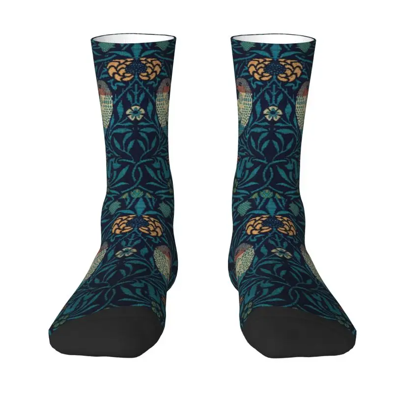 

Bird By William Morris Mens Crew Socks Unisex Novelty Textile Pattern Spring Summer Autumn Winter Dress Socks