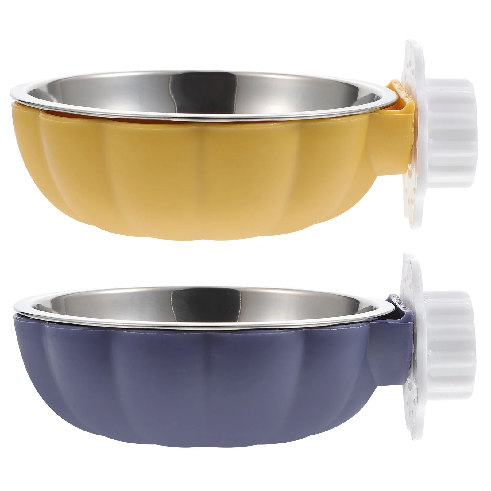 

2 Pcs Hanging Dog Bowl Multi-function Puppy Pet Food Container Rust-proof Stainless Steel Containers