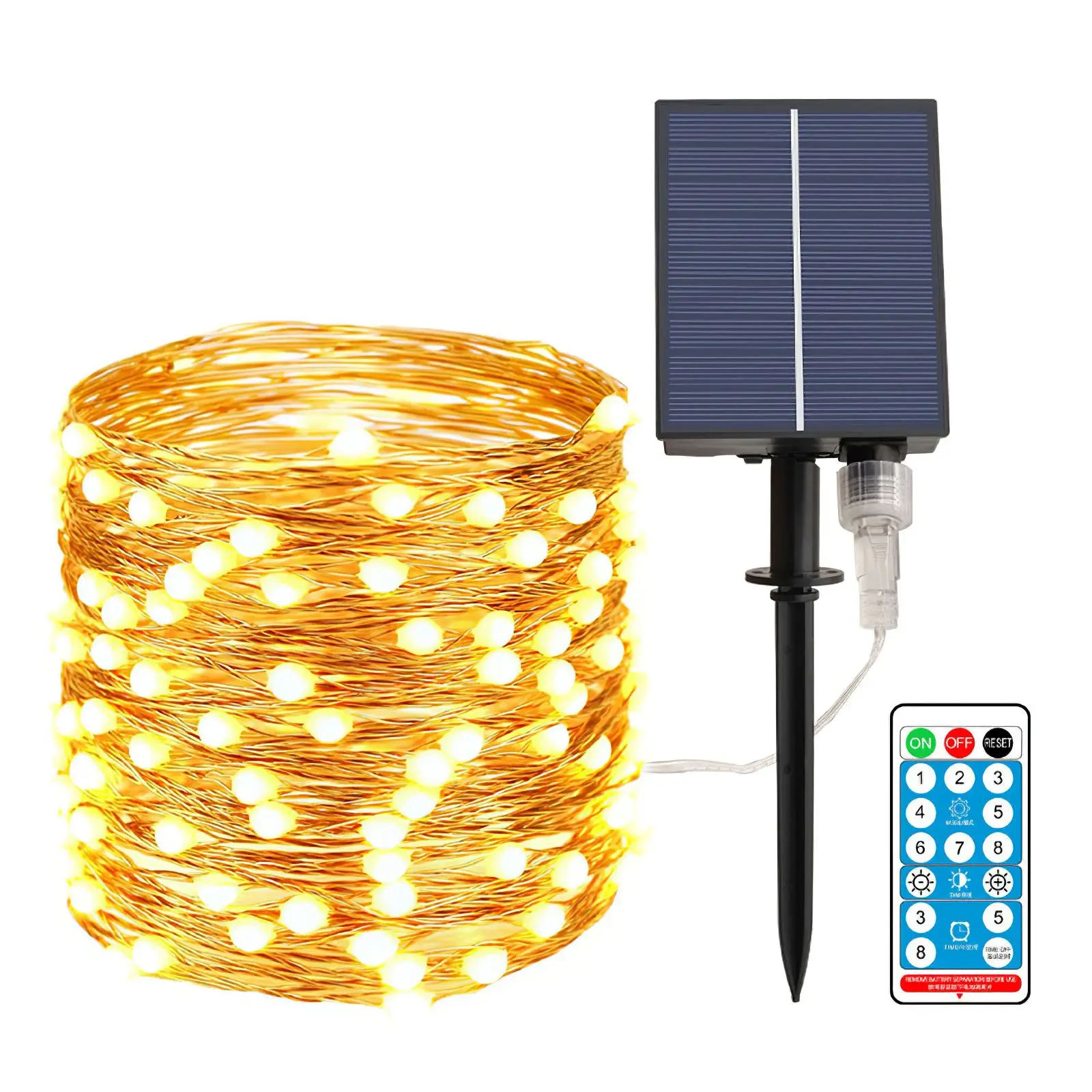 

Solar String Fairy Lights IP65 Waterproof LED String Light String Decor Copper Wire Light With Remote Control Garden Decoration