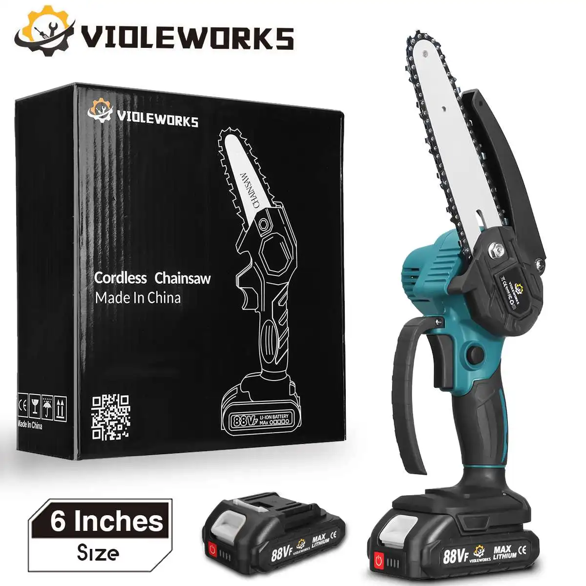 Электрическая цепная пила, 1500 Вт, 6 дюймов, 20 в, 88VF, литий-ионная батарея, дисплей питания, перезаряжаемый деревообрабатывающий инструмент для Makita, батарея 18 в