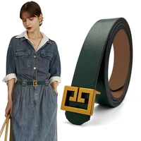 design high quality leather belts for women thin retro waist strap gold buckle female black waistband with jeans dress