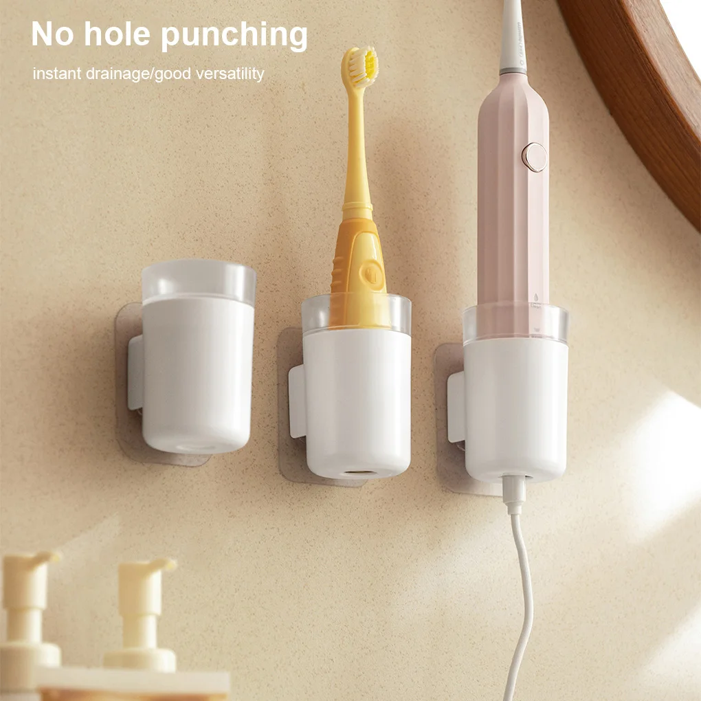 

RecabLeght Electric Toothbrush Holder Bathroom Wall Mounted Tooth Brush Rack Self-adhesive Punch Free Seamless Stand Organizer