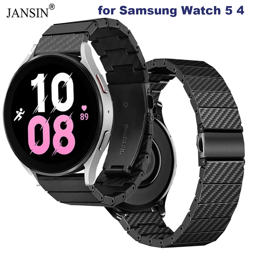 

Carbon Fiber band For Samsung Galaxy Watch 4/5/pro Classic 45mm 44mm 40mm 42mm 46mm Strap Correa Link Bracelet Strap Accessories