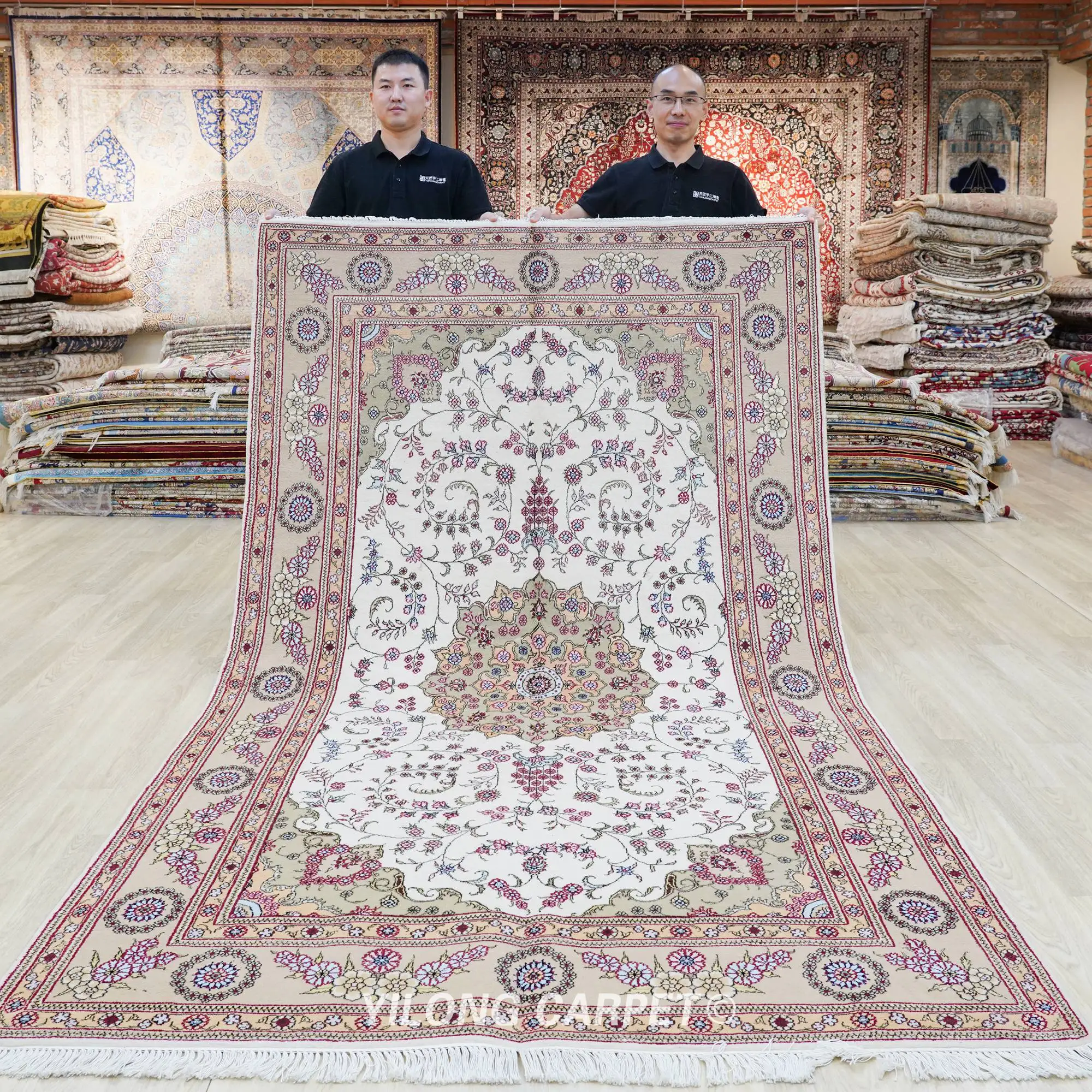 

5'x8' Handmade Wool Silk Carpet Home Interior Luxury Oriental Area Rug (WML029)