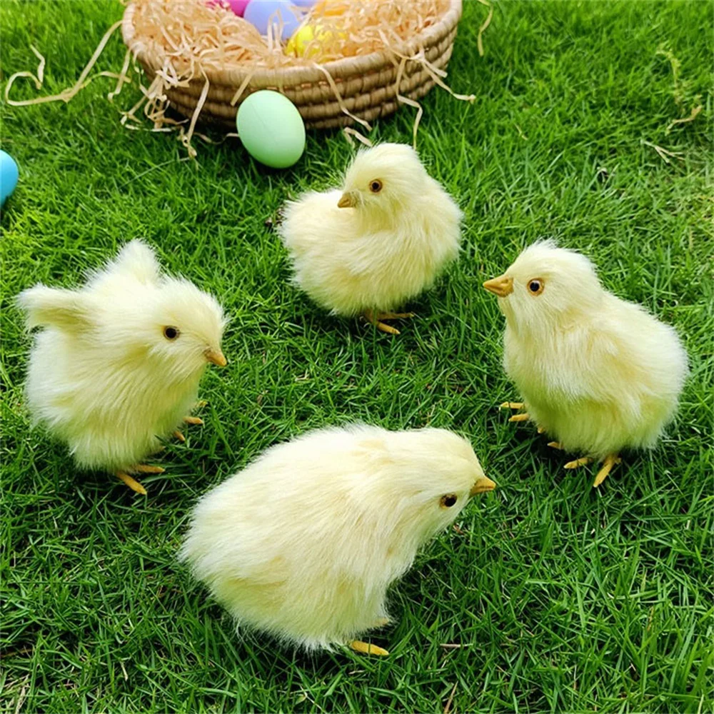 

Artificial Chick Decoration Figurines Mini Yellow Chick Micro Landscape DIY Garden Yard Dollhouse Ornament Home Desktop Decor