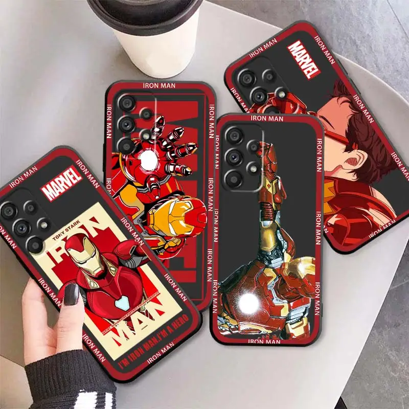 

Marvel Iron Man Avengers Cool Black Phone Case For Samsung A73 A72 A71 A53 A52 A51 A42 A34 A33 A32 A23 A22 A21 A13 A04 A03 5G