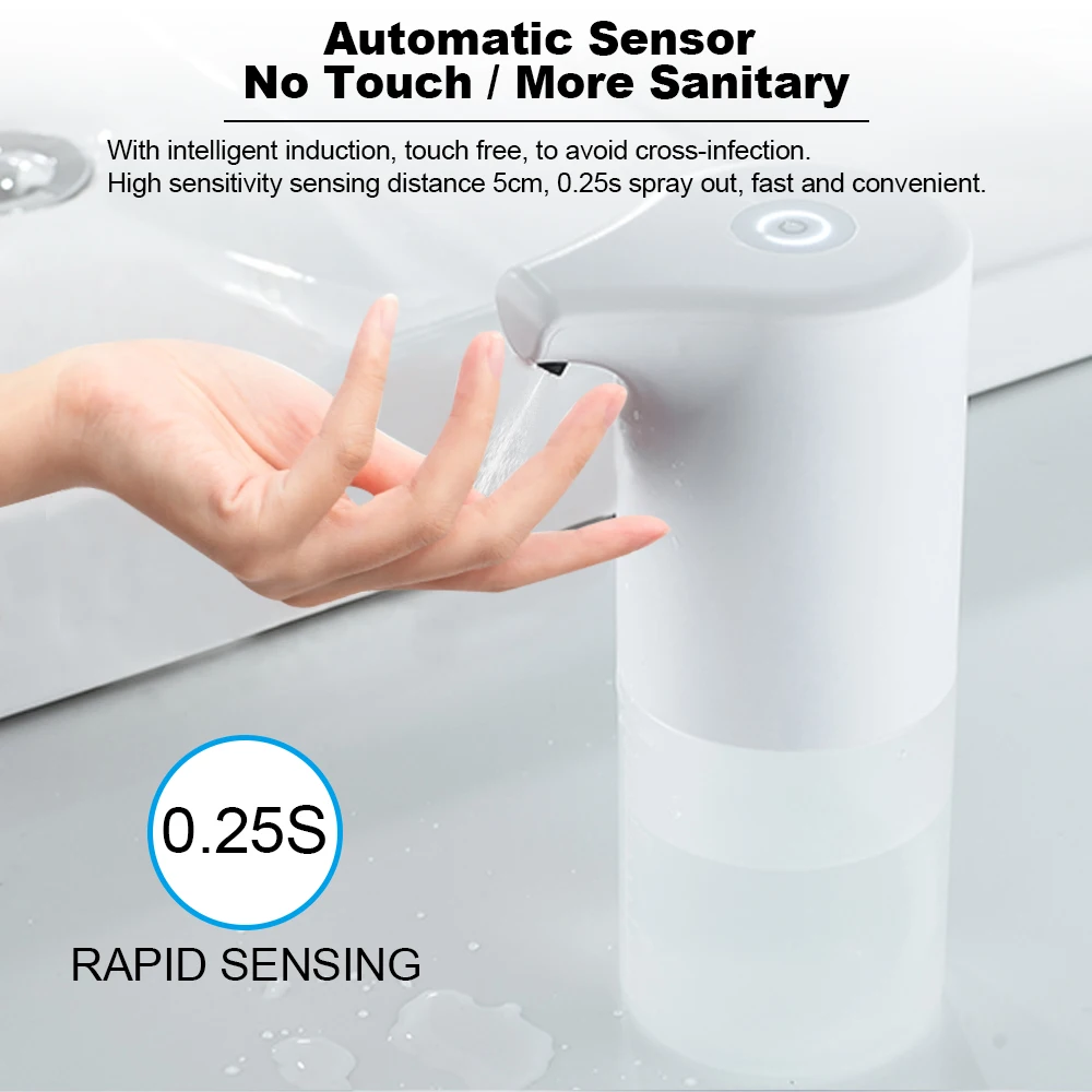 Automatic Induction Foam Soap Spray Liquid Hand Washing Sanatizer Dispenser Intelligent Touchless Sensor Dispenser Auto 350ML