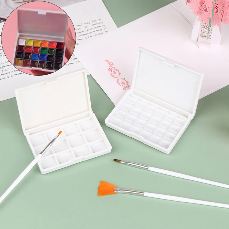 

Empty 12/24-grid 1ML/0.5ML Watercolor Box Portable Watercolor Palette Travel Painting Sketch Moisturizing Box Paint Box