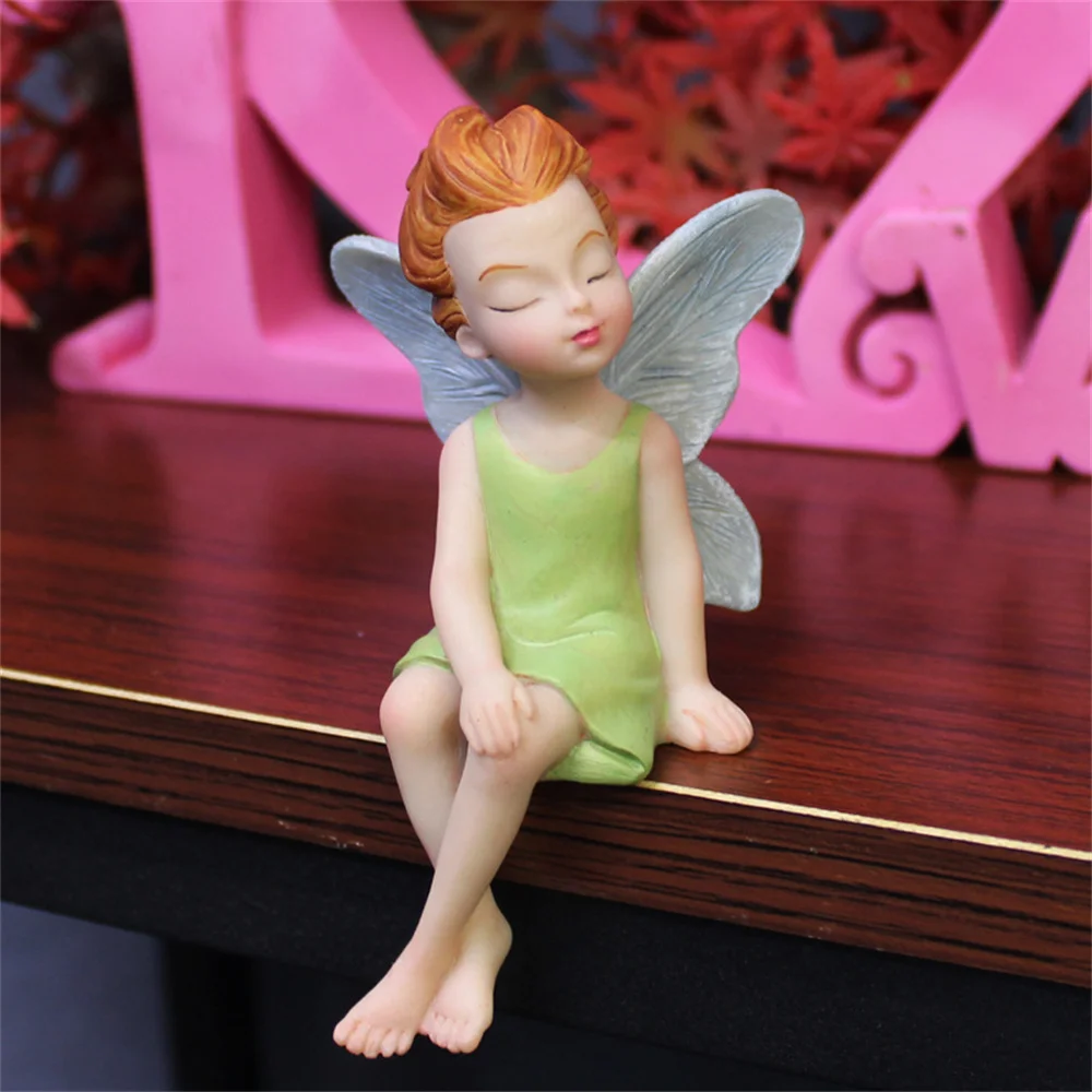 

Mini Fairy Wings Figurines Angel Statue Miniatures Resin Crafts Garden Dollhouse Ornaments Flowerpot Decor Home Desktop Decor