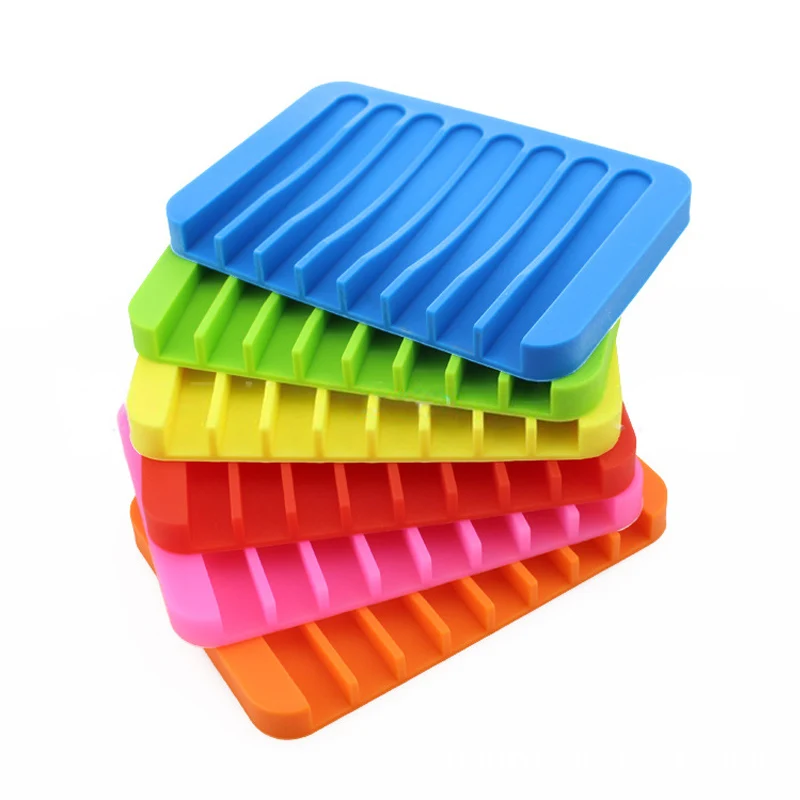 

1pcs Anti-skidding Home Improvement Silicone Flexible Bathroom Fixtures Bathroom Hardware Tray Soapbox Soap Dishes Plate Holder