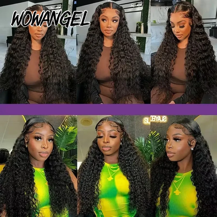 Фото WOWANGEL 13x6 HD Lace Front Wig Human Hair Deep Part Curly Human Hair Wigs PrePlucked Full Frontal Wigs For Women Brazilian Hair №5