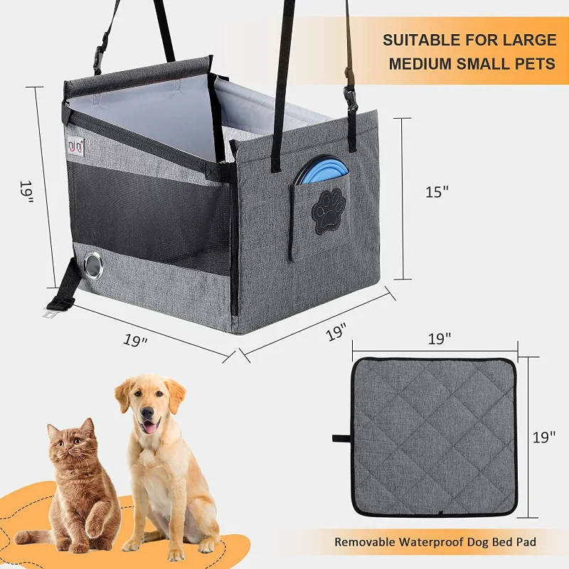 Car Pet Seat Stable Carriers Dog Accessories Safe Portable Puppy Travel Baskets Mesh Protector Waterproof Outdoor Pet Supplies images - 6