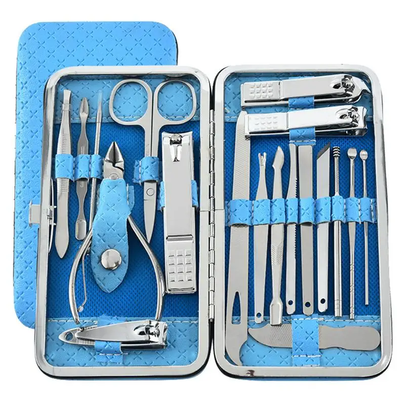 

Nail Clipper Set 19Pcs Pedicure Kit With Stainless Steel Professional Grooming Kit Scissor Tweezer Ear Pick Tools Grooming Kits