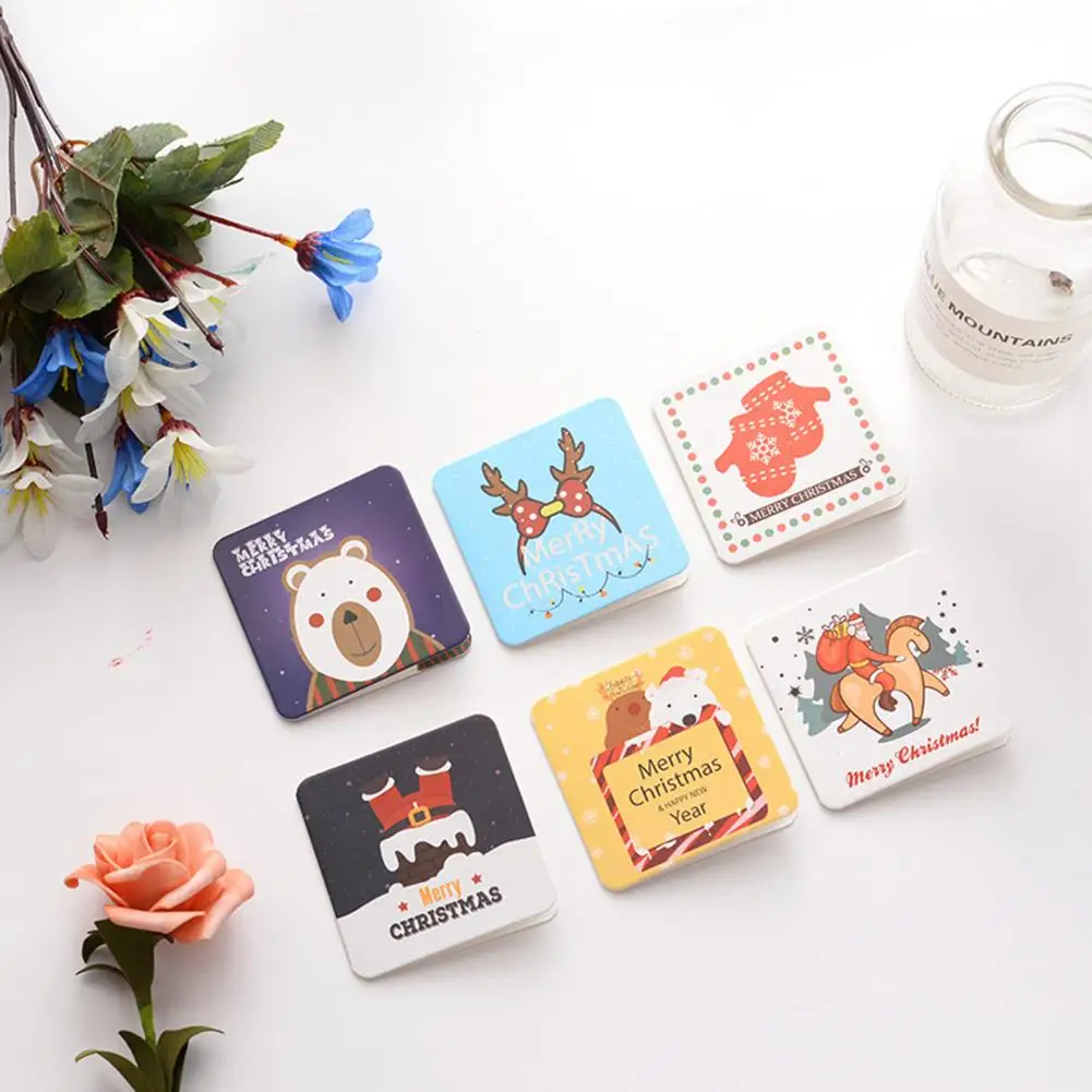 

24Pcs/Set Christmas Greeting Card Folding Fine Printing Smooth Surface Thicker Multi-patterns Best Wishes Perfect Gift Merry Xma