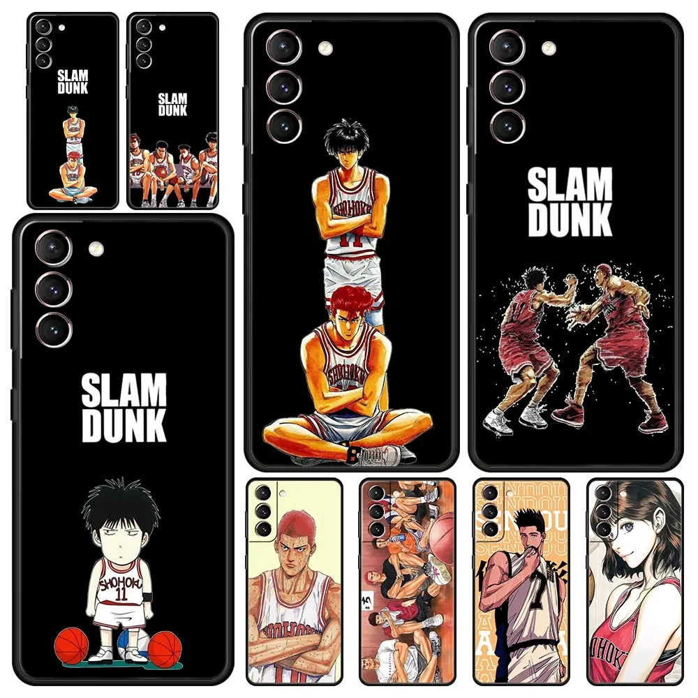 

Anime Slam Dunk Phone Case For Samsung Galaxy S23 Ultra S22 S21 S20 FE 5G S10 S10E S9 S8 Plus Note 20 Soft Black Silicone Cover