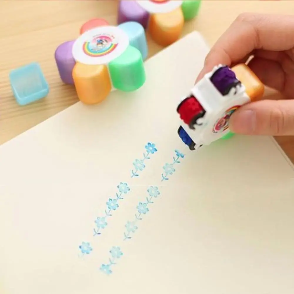 

1 Funny Toy Student Stationery Journaling Hand Account Drawing Diary Tool Seal Roller Stamps DIY Craft Stamp Decorative Stamp