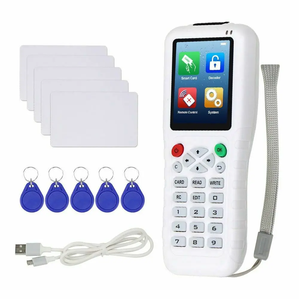 Handheld RFID Duplicator Copier Reader Outdoor Encrypted Decoder Writer 13.56MHz USB Cloners Keyfob Token Tag |